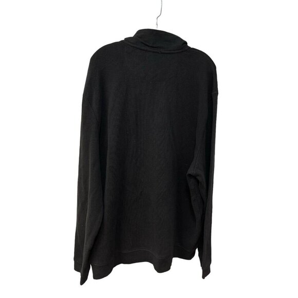 Tommy Bahama Relax Mens 1/4 Zip Pullover Sweater Jacket Black Solid Marlin XXL - Picture 8 of 9